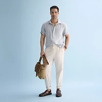 mutual weave Mens Short Sleeve Classic Fit Button-Down Shirt