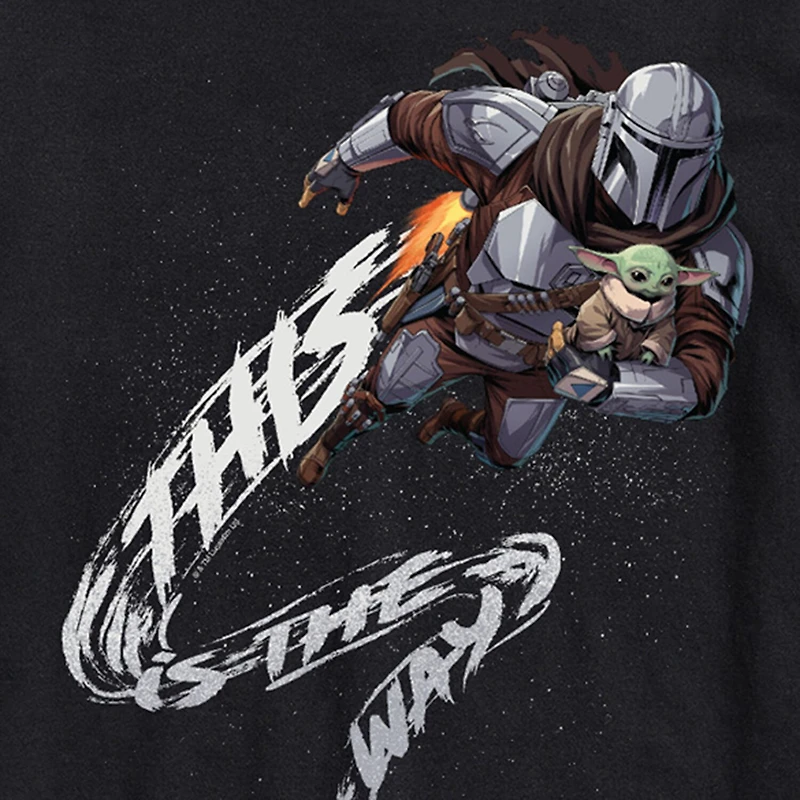 Novelty The Mandalorian This Is Way Mens Crew Neck Short Sleeve Regular Fit Baby Yoda Star Wars Big and Tall Graphic T-Shirt
