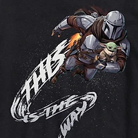 Novelty The Mandalorian This Is Way Mens Crew Neck Short Sleeve Regular Fit Baby Yoda Star Wars Big and Tall Graphic T-Shirt
