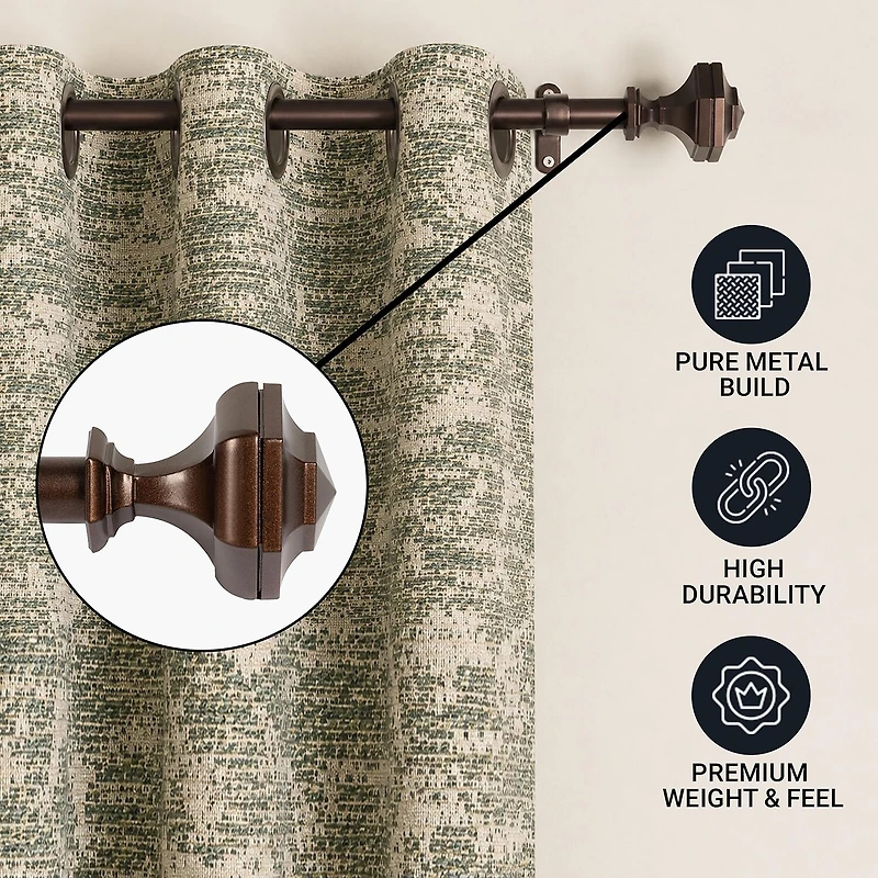 Deco Window Hexagon 1 Adjustable Curtain Rod