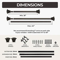 Deco Window Quattro 1 Adjustable Curtain Rod