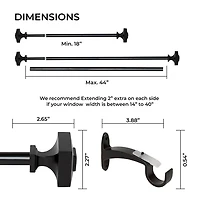 Deco Window Square 1 IN Adjustable Curtain Rod