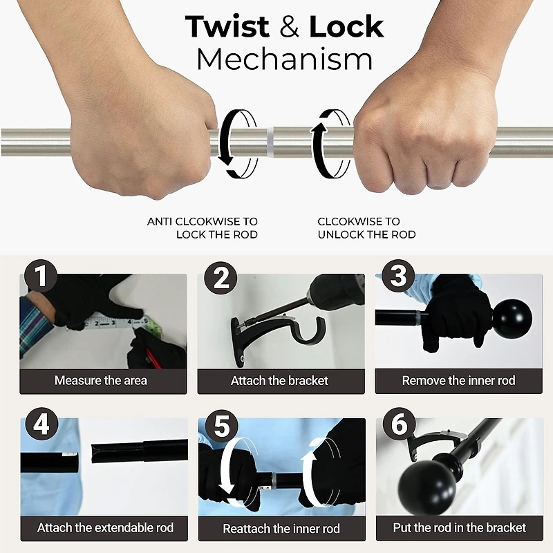 Deco Window 1 Adjustable Curtain Rod