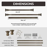 Deco Window Egyptian 1 IN Adjustable Curtain Rod