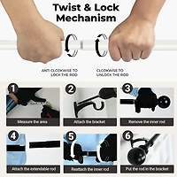 Deco Window Cambria 1 Adjustable Curtain Rod