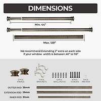 Deco Window 1 Adjustable Curtain Rod