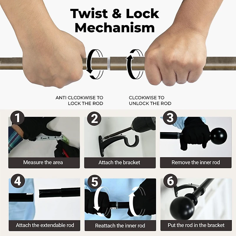 Deco Window 1 Adjustable Curtain Rod
