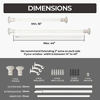 Deco Window Wood Trumpet 1 IN Adjustable Curtain Rod