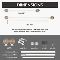 Deco Window Morroccan Ball 1 IN Adjustable Curtain Rod