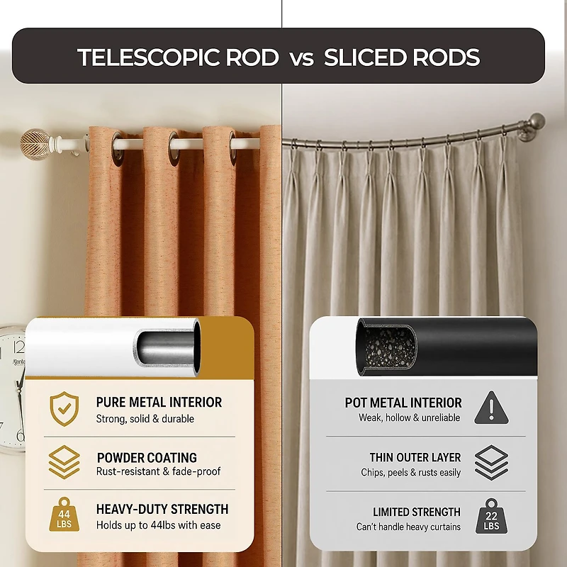 Deco Window Morroccan Ball 1 IN Adjustable Curtain Rod