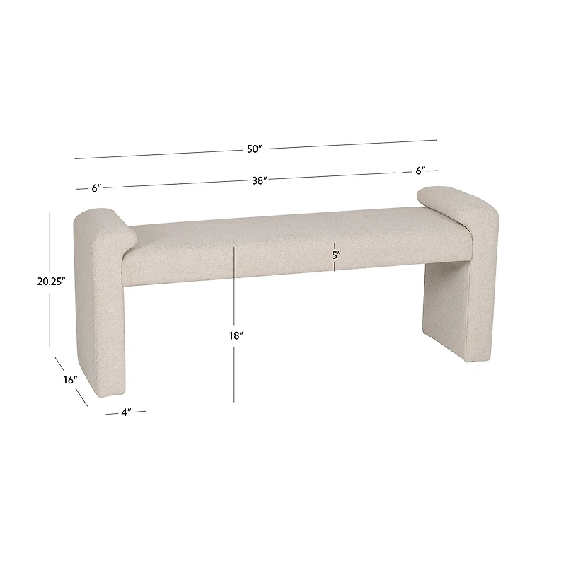 Linon Linn Upholstered Bench