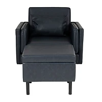 Linon Wallis Faux Leather Chair And Ottoman Set