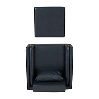 Linon Wallis Faux Leather Chair And Ottoman Set