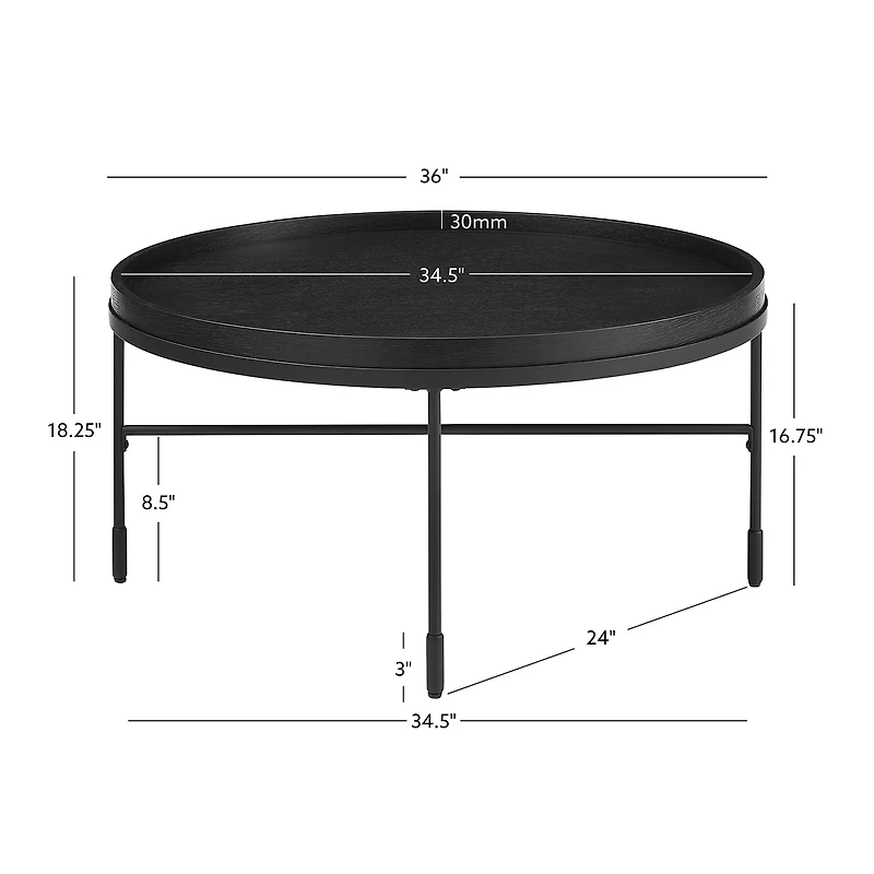 Linon Soloman Wood and Metal Coffee Table
