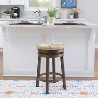 Linon Sanford Seagrass Swivel Counter Stool