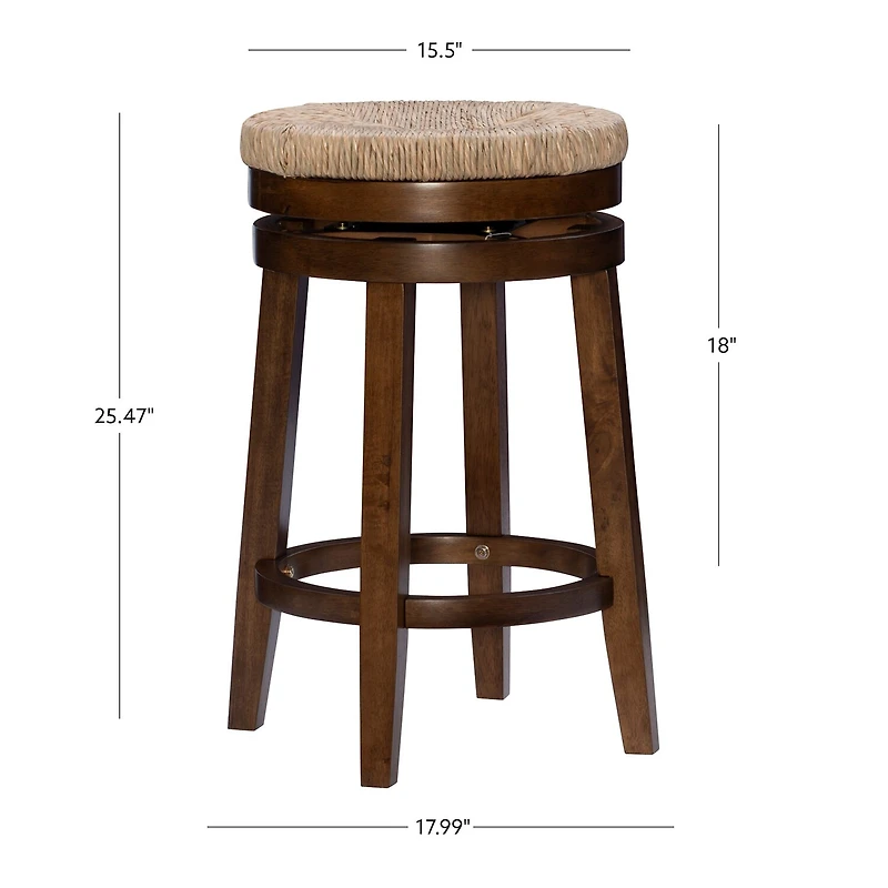 Linon Sanford Seagrass Swivel Counter Stool