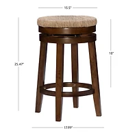 Linon Sanford Seagrass Swivel Counter Stool