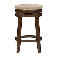 Linon Sanford Seagrass Swivel Counter Stool