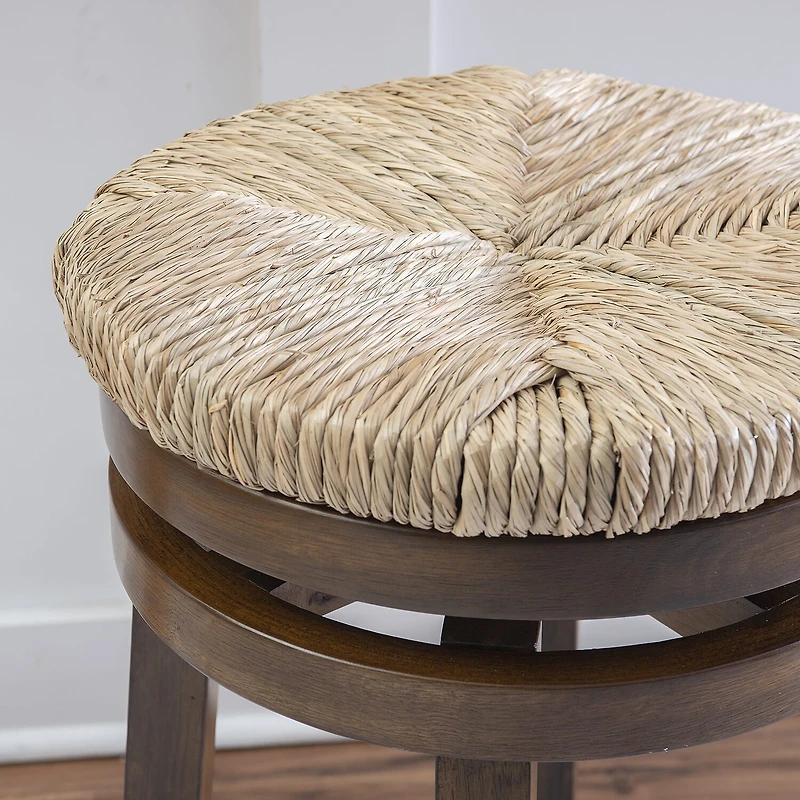 Linon Sanford Seagrass Swivel Counter Stool