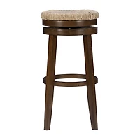 Linon Sanford Seagrass Swivel Bar Stool