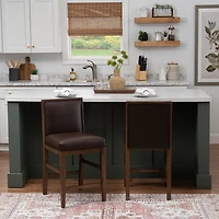 Linon Regina Faux leather Counter Stool Set of 2