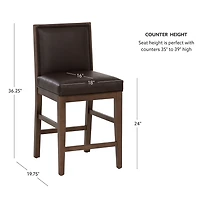 Linon Regina Faux leather Counter Stool Set of 2