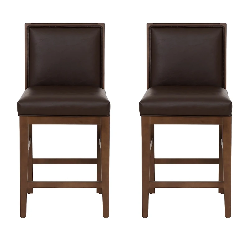 Linon Regina Faux leather Counter Stool Set of 2