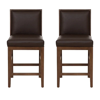 Linon Regina Faux leather Counter Stool Set of 2