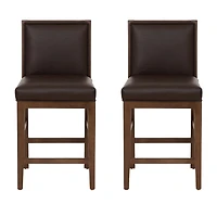 Linon Regina Faux leather Counter Stool Set of 2