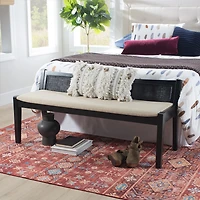 Linon Bauer Cane Bench Black