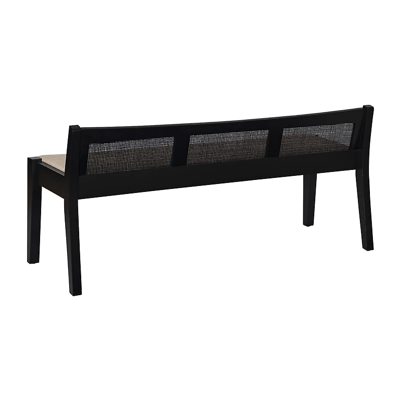 Linon Bauer Cane Bench Black