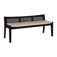 Linon Bauer Cane Bench Black