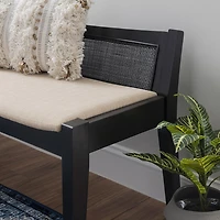 Linon Bauer Cane Bench Black