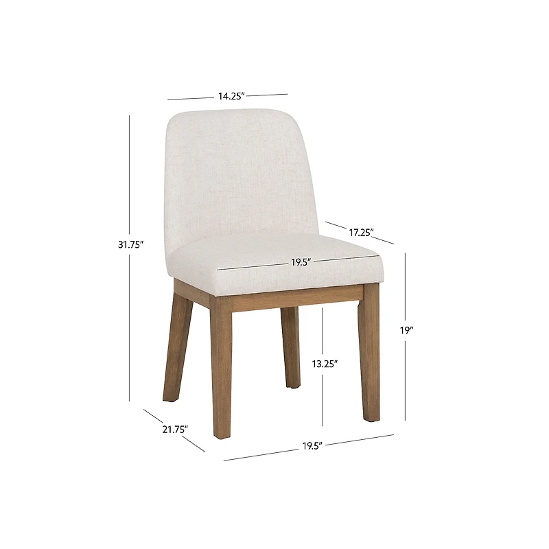 Linon Tucker Upholstered Side Chair Set of 2