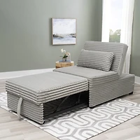 Linon Boone Grey Corduroy Sleeper Chair