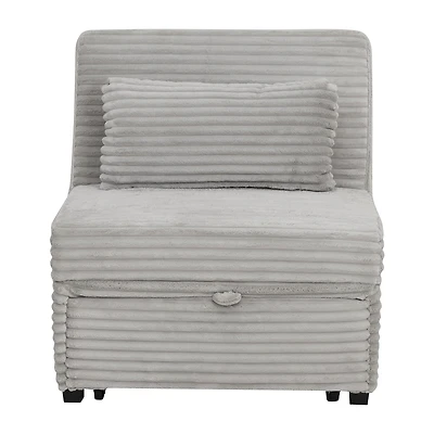 Linon Boone Grey Corduroy Sleeper Chair