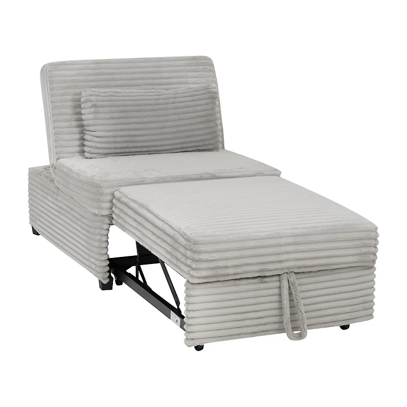 Linon Boone Grey Corduroy Sleeper Chair