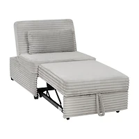 Linon Boone Grey Corduroy Sleeper Chair