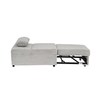 Linon Boone Grey Corduroy Sleeper Chair