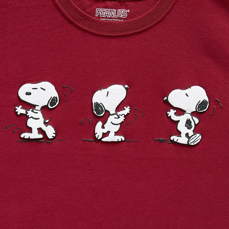 Grayson Threads, The Label Womens Juniors Crew Neck Short Sleeve Loose Fit Snoopy Graphic T-Shirt