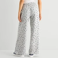 Grayson Threads, The Label Womens Juniors Wide Leg Mid Rise Minnie Mouse Fleece Sweatpant