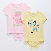 Thereabouts Little & Big Kid Girls Crew Neck Short Sleeve Adaptive 2-pc. Bodysuit