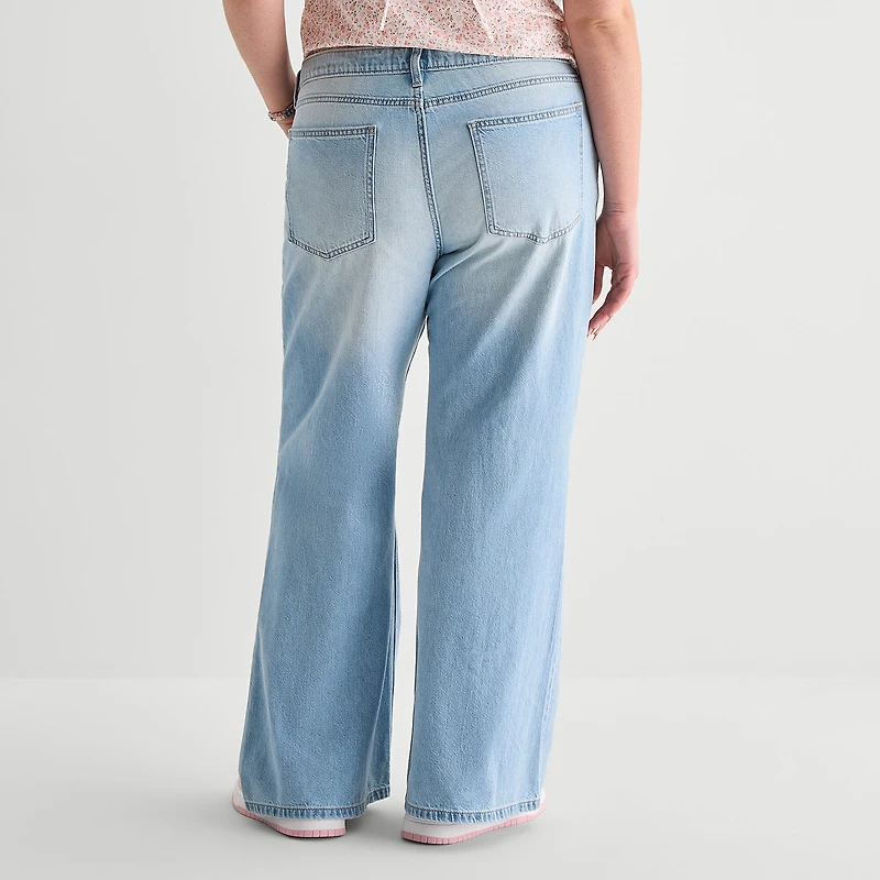 Arizona Womens Juniors Plus Low Rise Bootcut Jean