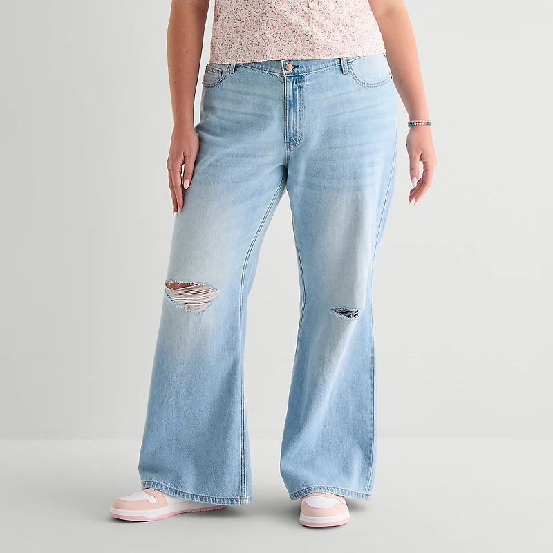 Arizona Womens Juniors Plus Low Rise Bootcut Jean