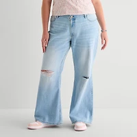 Arizona Womens Juniors Plus Low Rise Bootcut Jean