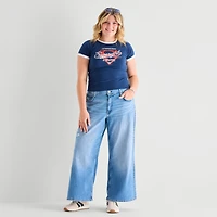 Arizona Curvy Womens Juniors Plus Low Rise Baggy Fit Jean
