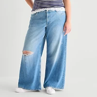 Arizona Womens Juniors Plus Low Rise Baggy Fit Jean