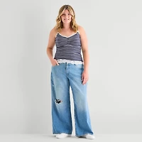 Arizona Womens Juniors Plus Low Rise Baggy Fit Jean