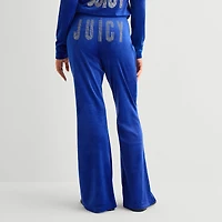 Juicy By Couture Womens Juniors Flare Mid Rise Track Pant