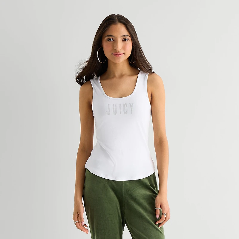 Juicy By Couture Womens Juniors U Neck Sleeveless Tank Top